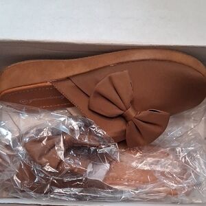 Elegant Brown Bow Mules
